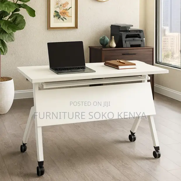 1.2m White Conference Table for Home Office/Meeting - 1