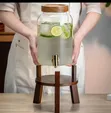 Multipurpose Beverage Juice Dispenser with Wooden Stand - 3