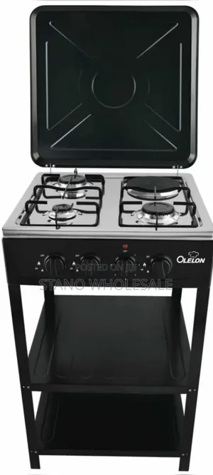 Olelon 4-Burner Gas Cooker with Shelves