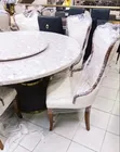 Seti Mpya ya Meza ya Kulia ya Mviringo ya Watu 6 na Lazy Susan - 5