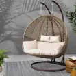 Modern 2 Seater Hammock Swing Chair - White Rattan - 2