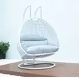 Modern 2 Seater Hammock Swing Chair - White Rattan - 5