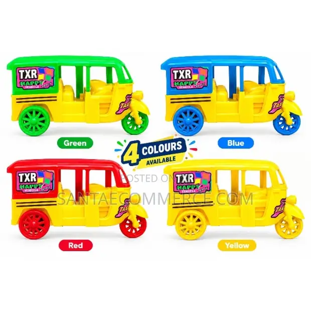 Kids' Toy Auto Rickshaw - Colourful 3-Wheel Taxi - 1