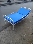 Hospital Bed with Side Rails - Blue and White - 1