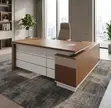 180cm L-Shaped Office Desk with Side Return - Brown - 4