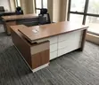 180cm L-Shaped Office Desk with Side Return - Brown - 5