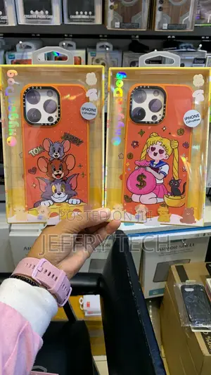 Kesi za Orange Cartoon Tom & Jerry Sailor Moon kwa iPhone 15 Pro Max