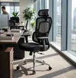 2-Lumbar Support Office Chair - Black - 5