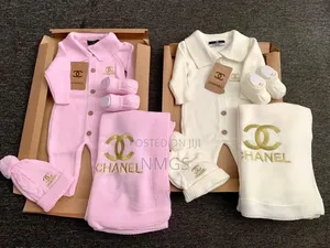 Knitted Designer Receiving Set (Chanel, Gucci, Fendi)