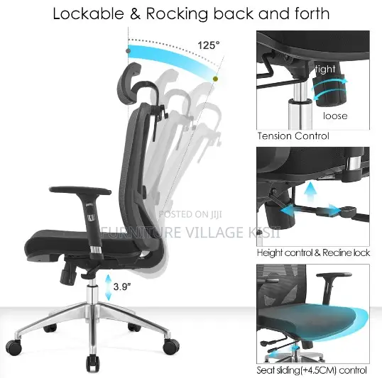 Ergonomic Office Chair with Adjustment Knob - 1