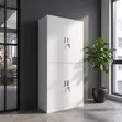 4-Door Metallic Cabinet - White - 1