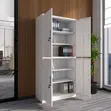 4-Door Metallic Cabinet - White - 2