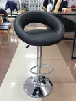 Kiti cha Baa Nyeusi Kinachoweza Kurekebishwa cha Swivel chenye Msingi wa Chrome - 1