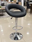 Kiti cha Baa Nyeusi Kinachoweza Kurekebishwa cha Swivel chenye Msingi wa Chrome - 2