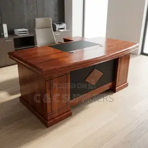 1.4m L-Shaped Manager's Desk - Brown