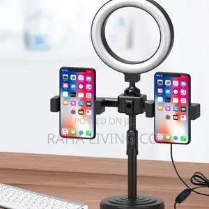 3 Colour LED Ring Light na Tripod & 2 Phone Holders