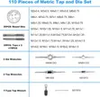 110 Pcs Heavy Duty Carbon Steel Tap & Die Set (M2-M18) - 2