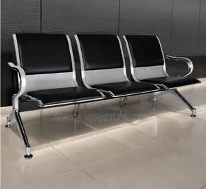 3-Seater PU Leather Padded Airport Waiting Bench