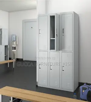 Metallic Multipurpose Storage Cabinet with 6 Doors