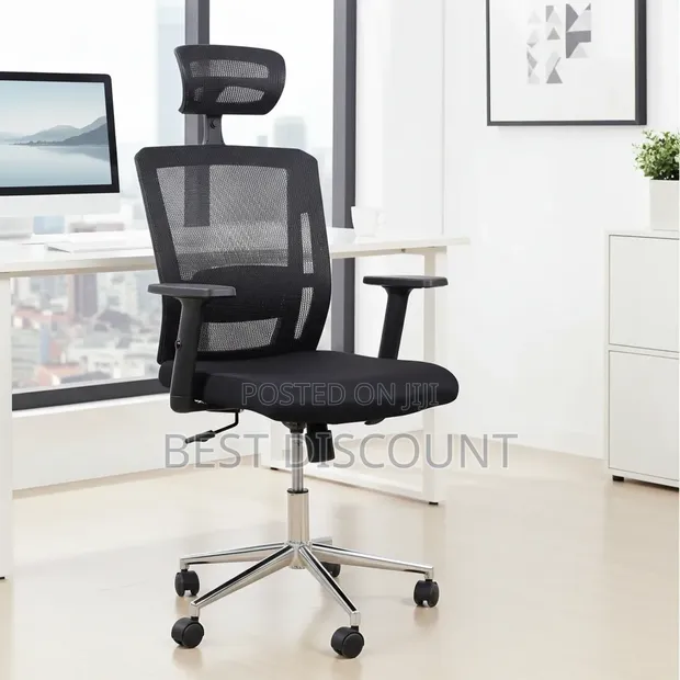 Kiti cha Ofisi cha Ergonomic - Nyeusi - 1