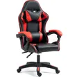 Kiti cha Michezo Chekundu cha Ergonomic chenye Miguu - 1