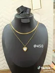 Pearl Heart Gold Plated Necklace - 1