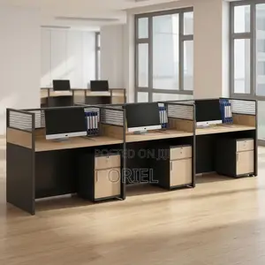 3-Seater Straight Workstation Desk
