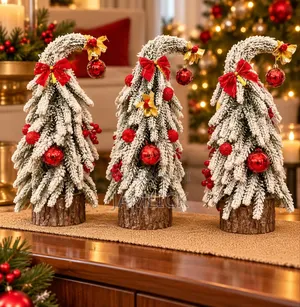 Snow-Dusted Decorated Mini Christmas Tree - KSh 1,500