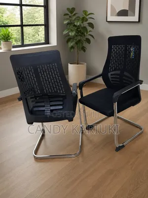 Modern Mesh Visitor Office Chair - Black