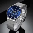 Saa ya Chronograph kwa Wanaume na Onyesho la Tarehe - Chuma cha Kutupwa - 1