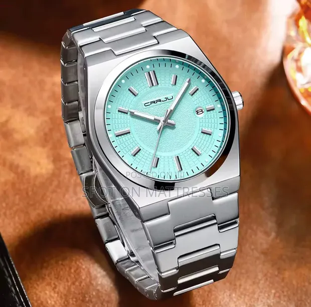 Elegant Business Watch for Men - Ocean Green/Navy Blue/Charcoal Black - 1