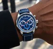 Ochstin Chronograph Watch for Men - Navy Blue/Coffee Brown/Black - 2