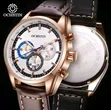 Ochstin Chronograph Watch for Men - Navy Blue/Coffee Brown/Black - 5
