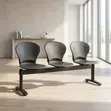 Three-Seat Plastic Office Reception Bench - 3