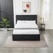 Kitanda cha Chesterfield chenye Vitufe - Nyeusi - 1