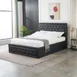 Kitanda cha Chesterfield chenye Vitufe - Nyeusi - 2