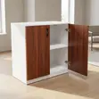 Office Credenza: Wooden Storage Cupboard with Two Doors - 1