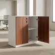 Office Credenza: Wooden Storage Cupboard with Two Doors - 2