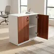 Office Credenza: Wooden Storage Cupboard with Two Doors - 3