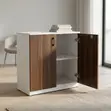 Office Credenza: Wooden Storage Cupboard with Two Doors - 5