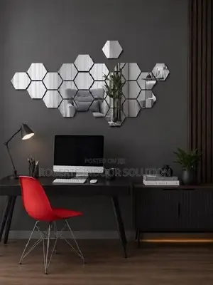 DIY Removable 3D Hexagonal Self Adhesive Mirror (12 Pcs)
