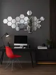 DIY Removable 3D Hexagonal Self Adhesive Mirror (12 Pcs) - 1