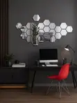 DIY Removable 3D Hexagonal Self Adhesive Mirror (12 Pcs) - 2