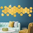 Modern Home Decoration Wall Mirrors - Gold Hexagon - 1