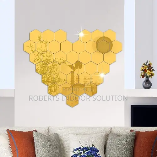 Self-Adhesive Gold Mirror Tiles - Hexagon - 1