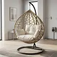 Home Palace Round Hammock Swing Chair - White - 3