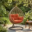 Home Palace Round Hammock Swing Chair - White - 5