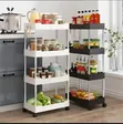 Multipurpose 4-Layer Storage Rack With Wheels - 2