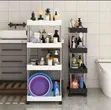 Multipurpose 4-Layer Storage Rack With Wheels - 4