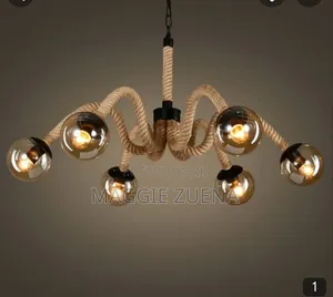 Bamboo Chandelier - 6 Bulbs